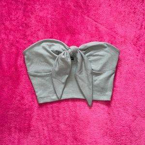 Sage Strapless Sweetheart Crop Top